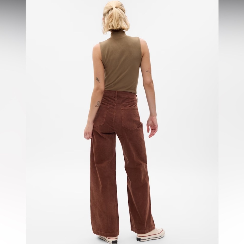 Gap brown high stride corduroy button down pants 32/14R - Picture 2 of 5